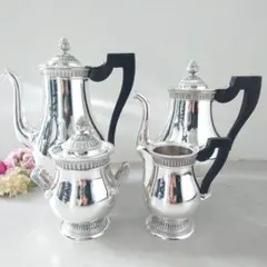 美品 クリストフル マルリー ティー シュガー ミルク ポット 3点 美品 クリストフル マルリー ティー シュガー ミルク ポット 3点
