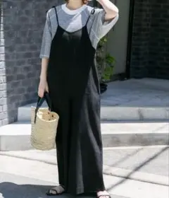 未使用　FORK&SPOON コットンリネンキャミサロペットパンツ