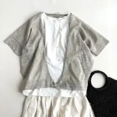 MARELLA マレーラ　ラメ　ライトグレー　カーディガン　羽織りのサムネイル