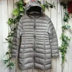 MK297★美品★ユニクロ★ウルトラダウンロングジャケット★フード付き★サイズM