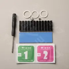 M.2 SSD用 ヒートシンク サーマルパット 工具 固定バンド 取付ネジ付き