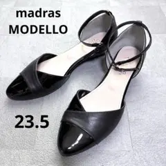 【本革】マドラスモデロ アンクルストラップパンプス 23.5cm ブラック 黒のサムネイル