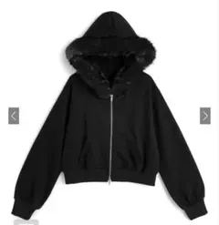 GRL ファーフードダブルジップスウェットパーカー［fo2263］