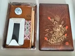 未使用】鎌倉彫 浮彫り竹模様 書道箱 - メルカリ
