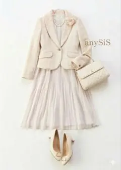 新品タグ付 anySiS ツイードジャケット＆プリーツワンピース セットアップ