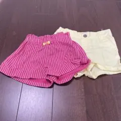 赤と白のストライプと黄色のショートパンツ 80