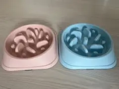 早食い防止フードボウル ピンク・青 2個セット