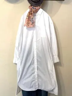 アンビデックス　ロングシャツワンピース　スカーフ　2点セットのサムネイル
