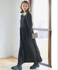 エンボス ロングワンピース