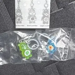 ケアベア クリアマスコットチャーム2 ガチャ めじるしアクセサリー 2種