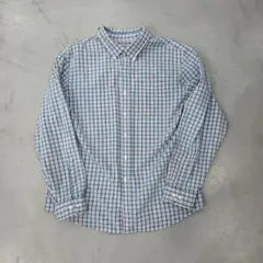 L.L.Bean チェック柄 シアサッカー長袖シャツ XXL