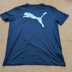 PUMA プーマ 半袖Tシャツ ネイビー 吸汗速乾 ビッグロゴ ドライ素材