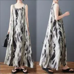 【新品】大きいサイズ春夏ノースリーブ　ボヘミアン　プリント qa