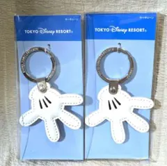 【新品未使用・2セット】ミッキーグローブ　レザーキーホルダー　キーチェーン
