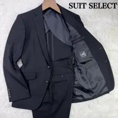 スーツセレクト セットアップスーツ ブラック Y4 無地 スリム シンプル