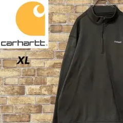 カーハート　ハーフジップ　フリースジャケット　刺繍ロゴ　ビッグシルエット　XL
