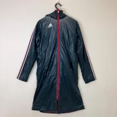 adidas CLIMAPROOF ロングコートM ネイビー ドット 中綿 防寒