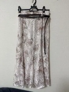 JUSGLITTY 花柄レース フレアスカート