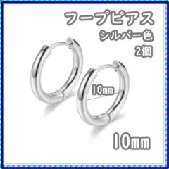 フープピアス ステンレス シルバー10mm 2個 メンズ ディース