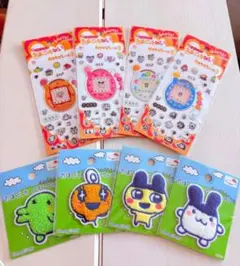 たまごっちキラキラシール3 パイルワッペン　まめっち　くちぱっち　セリア