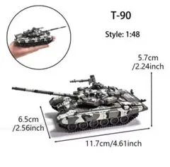 ①ロシア軍 T-90 戦車 プラモデル 1/48スケール 接着剤不要
