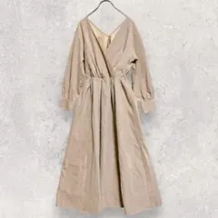 Discoat ディスコート ワンピース M相当 ベージュ ロング カシュクール