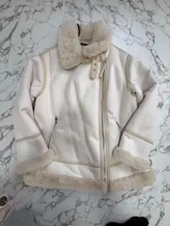 ZARA ホワイトムートンコート Lサイズ