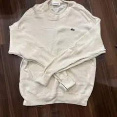LACOSTE クルーネック ニット ホワイト 36