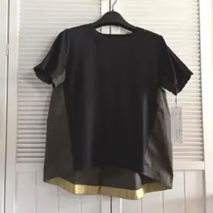 【新品】スタイルラヴィー異素材切替プルオーバー ブラック×カーキ