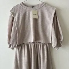 W closet フェイクレイヤード半袖ワンピース