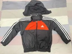 *値下げしました*adidas 取り外しフード付きジャケット 黒/赤130cm