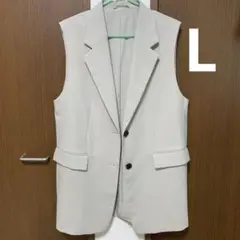 GUオーバーサイズテーラードベストLナチュラル