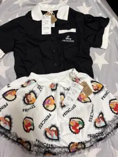 ディズニープリンセス シャツとスカートセット 100cm