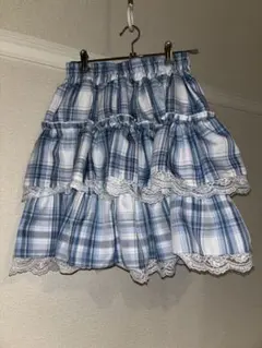 VOLCAN&APHRODITE 水色 スカート チェック