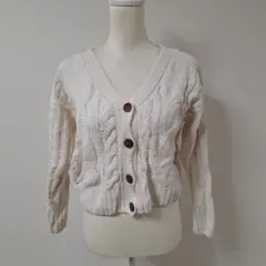 VIS color YOUR CLOSET 長袖 ニット カーディガン【F】白