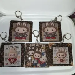 ラブブlvアクリル手作りキーホルダー 5個セット