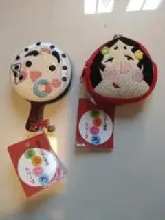 和風 おかめ ひょっとこ コインケース 2個セット