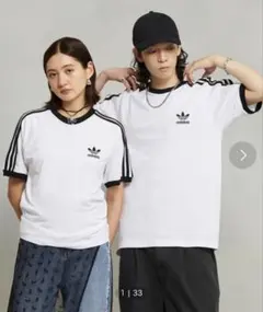 adidas original アディダス スリーストライプス Tシャツ