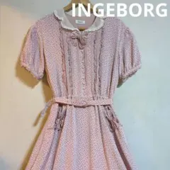 値下げ❗️INGEBORG 大人可愛い♥ピンク×リボン♥のワンピース