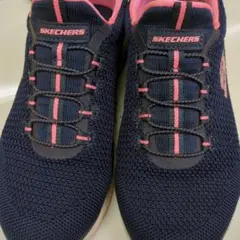 明日11日（月）終了スケッチャーズSKECHERS ネイビー/ピンク スニーカー