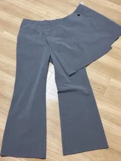 グレー フレアパンツ スカートセットアップ
