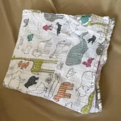 動物柄 コットンブランケット