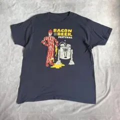ビール&ベーコン スターウォーズ風 企業Tシャツ ネイビー XLのサムネイル