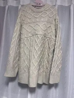w closet ケーブル編み長袖セーター