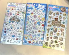 正規品　ぷくぷくあわわちゃん　ラブ友　ジュエルプチドロップ　シール　3枚セット