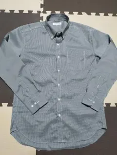 【美品】メンズ長袖シャツ　L　ギンガムチェック　黒のサムネイル