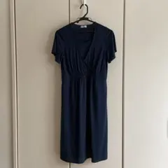 マタニティ・授乳服　モーハウス　ネイビー半袖ワンピース