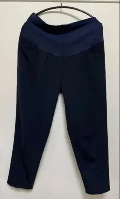 マタニティパンツ 犬印本舗 テーパードパンツ ネイビー オフィス フォーマル Lのサムネイル