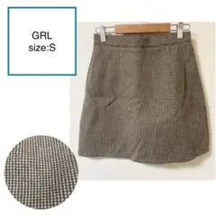GRL インパン付き 千鳥格子 チェック 台形 スカート S