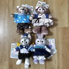 ディズニー　ダッフィー　ウィッシングウィングス　ぬいぐるみバッジ　4点セット